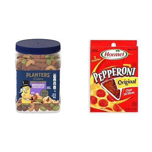 PLANTERS Deluxe Mixed Nuts with Sea Salt, 27 oz Resealable Container - Variety Mixed Nuts Snacks with Cashews, Almonds, Pecans, Pistachios & Hazelnuts - Energy Boost - Kosher