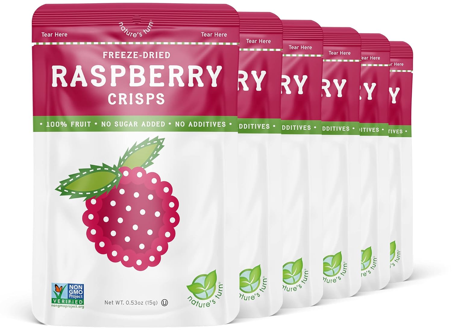 Nature’s Turn Freeze-Dried Strawberry Crisps – Healthy, Gluten-Free, Crispy & Delicious, Plant-Based Snack, Ideal for Cereal, Smoothies, School Lunches, & On-the-Go, Bags of 12 (0.53 oz Each)