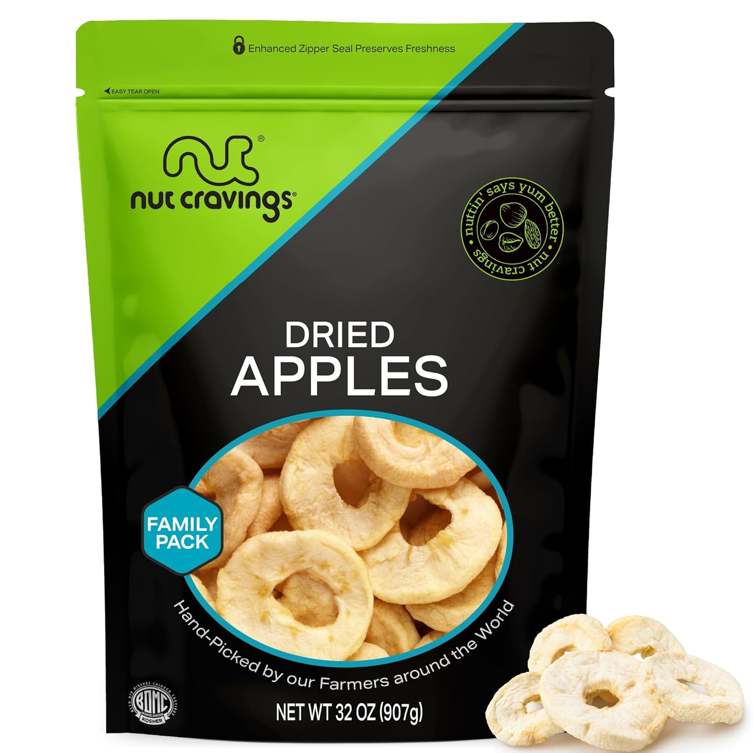 NUT CRAVINGS - Dried California Peaches, No Sugar Added, Unsweetened (16oz, 1 LB) Sweet Healthy Snack, Vegan, Kosher, Resealable Bag