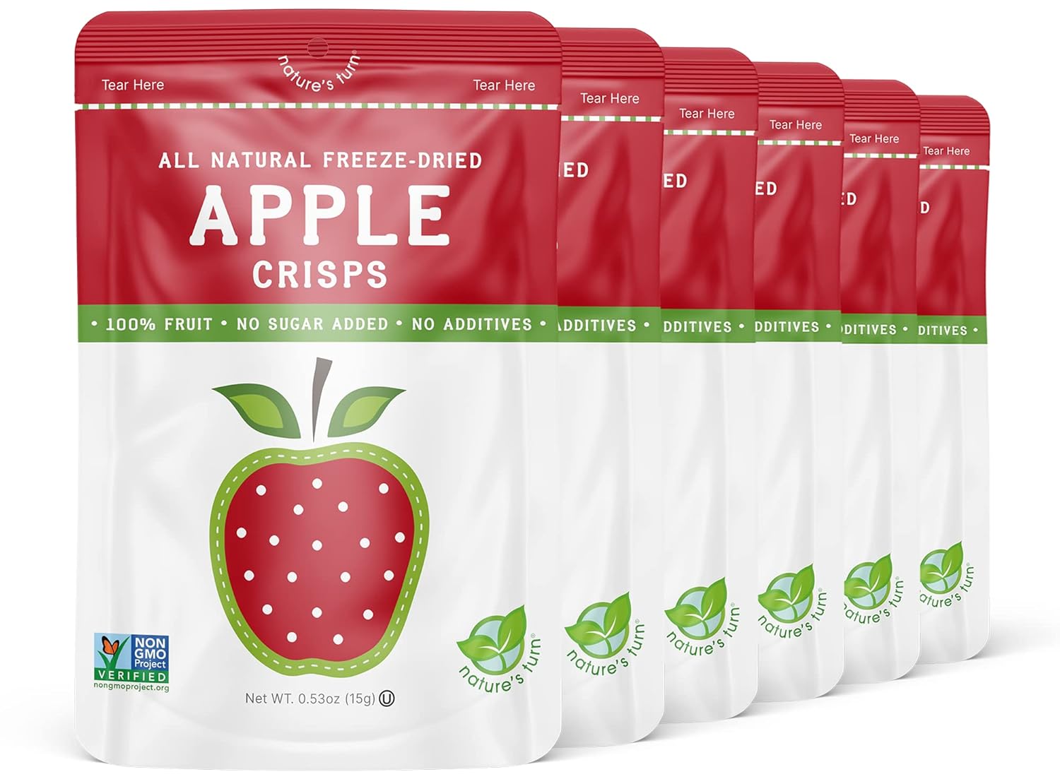 Nature’s Turn Freeze-Dried Strawberry Crisps – Healthy, Gluten-Free, Crispy & Delicious, Plant-Based Snack, Ideal for Cereal, Smoothies, School Lunches, & On-the-Go, Bags of 12 (0.53 oz Each)