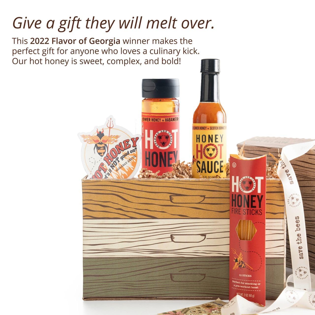 Savannah Bee Company Hot Honey Gluten Free and 100% Pure Honey Infused with Sweet Wildflower- Heat from Wildflower and Habanero Peppers 12 oz Squeeze Bottle