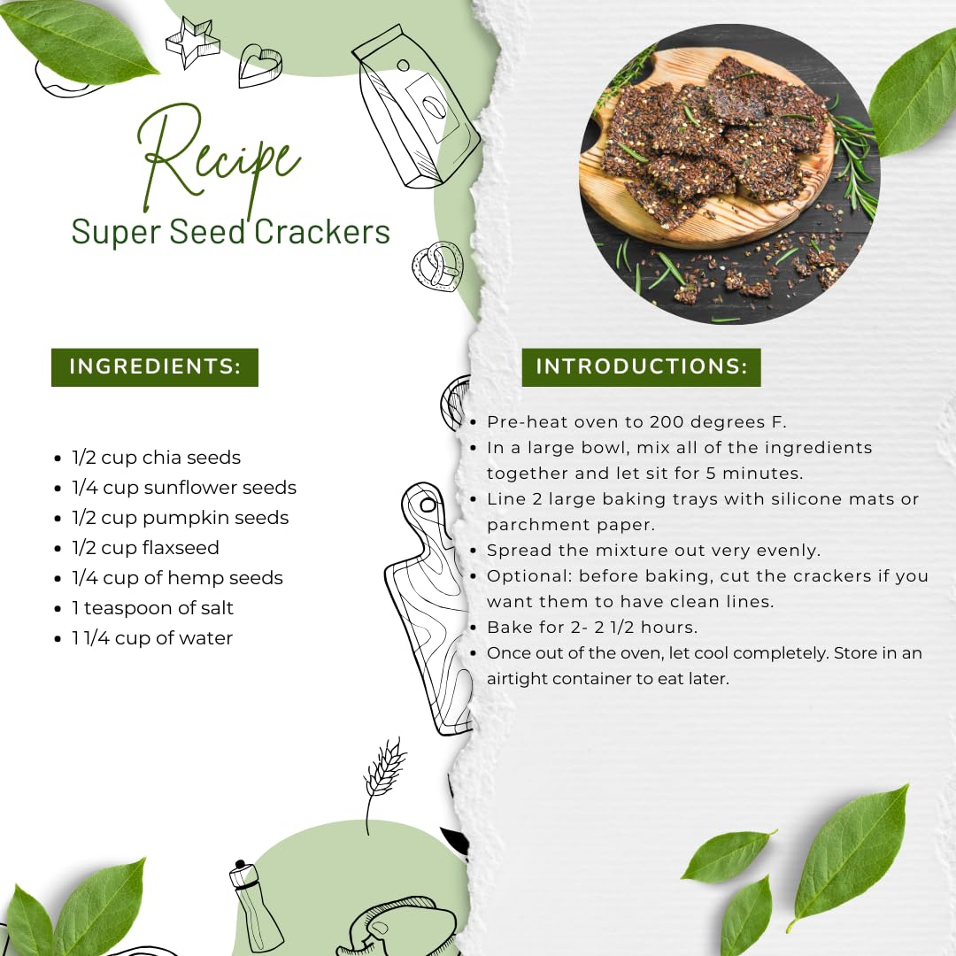 Sunbest Natural Organic Super Seeds Mix, 2-Pack – Raw Chia, Flax Seed, Hemp, Pumpkin & Sunflower Seeds – Great For Trail Mix, Smoothies & Salads – Superfood Blend Rich in Protein & Fiber (32 oz)