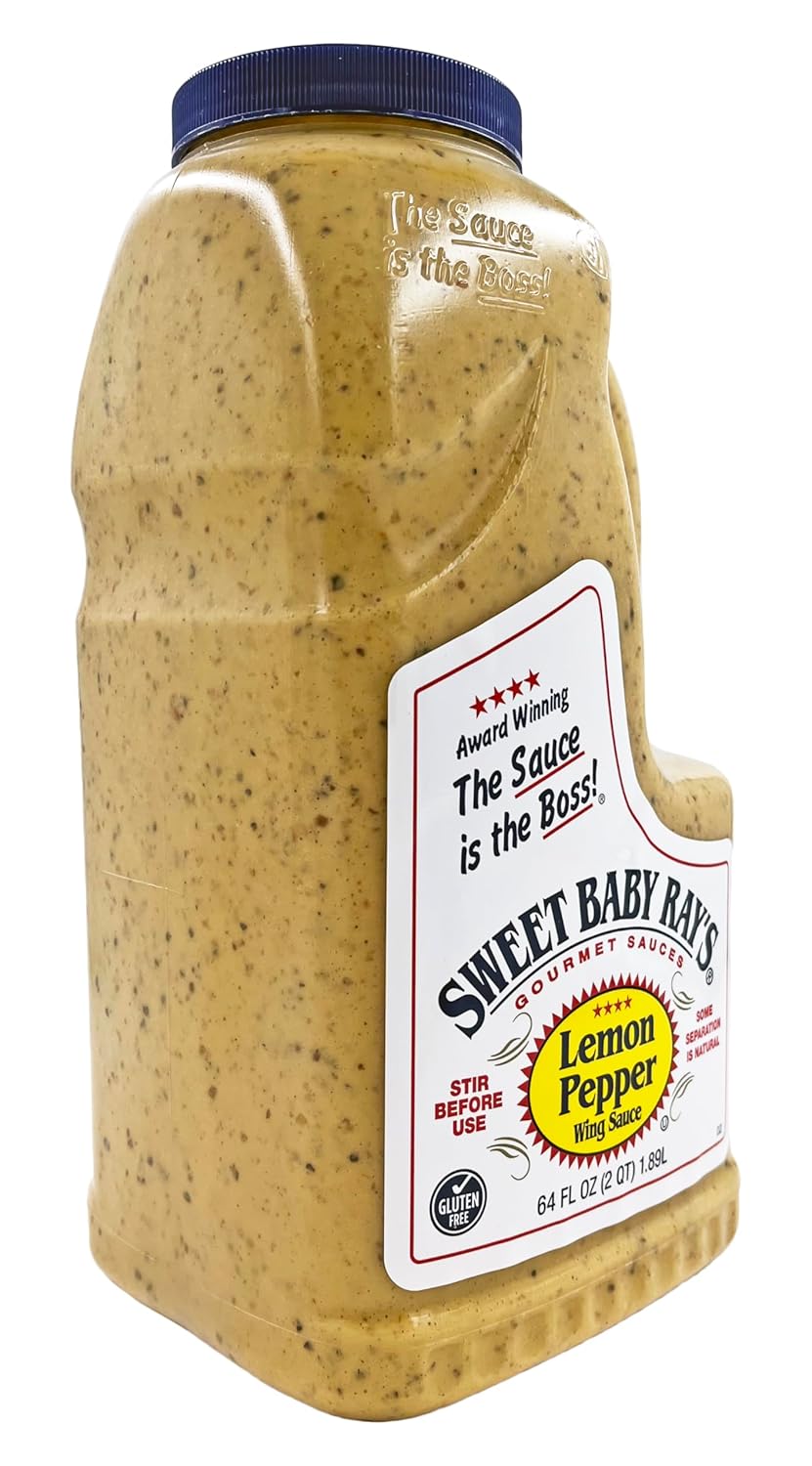 Sweet Baby Ray's Award Winning Sauce | Lemon Pepper Flavor | 64 oz Bottle | Kosher | Gluten Free | Made in the USA