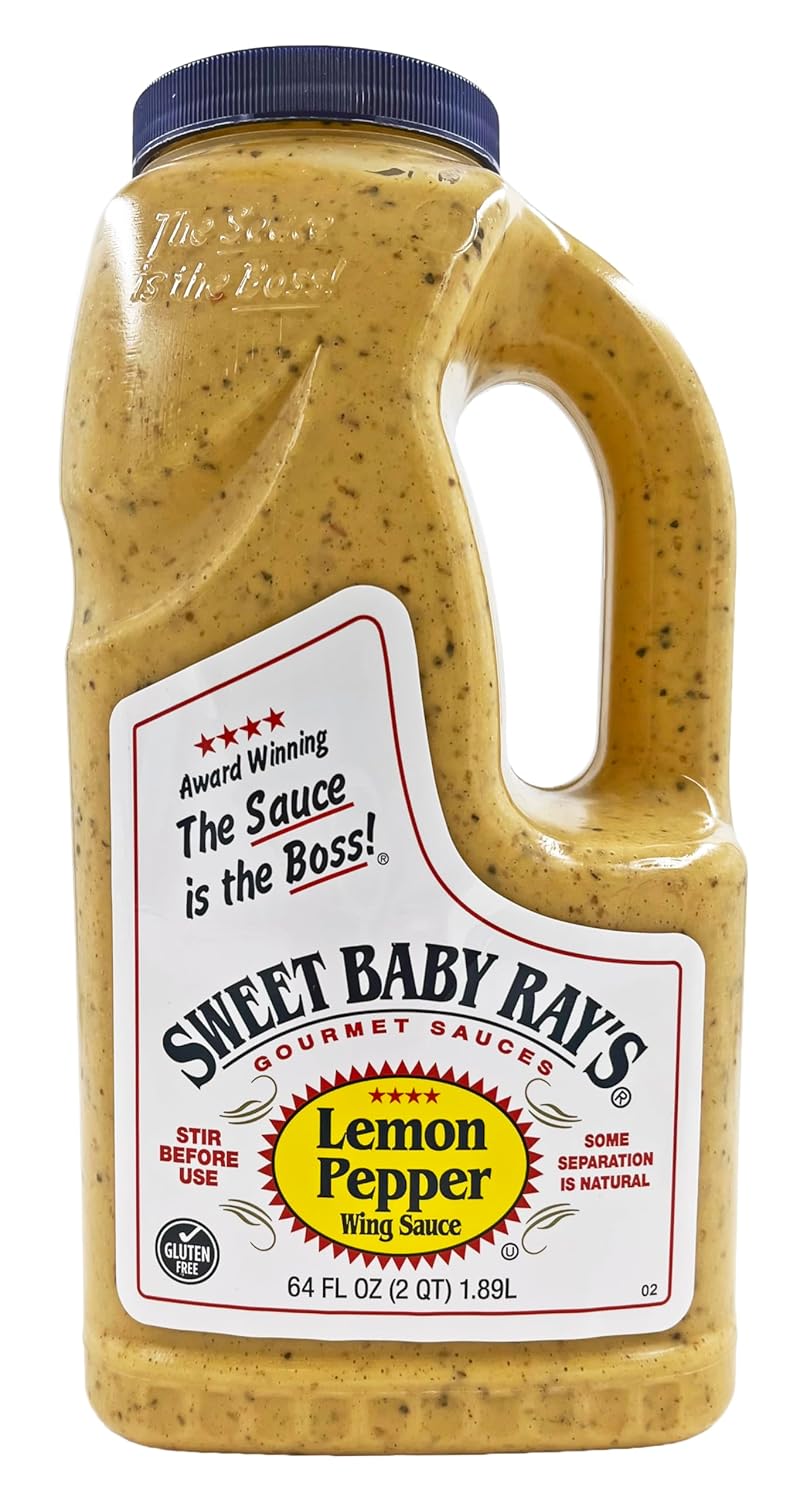 Sweet Baby Ray's Award Winning Sauce | Lemon Pepper Flavor | 64 oz Bottle | Kosher | Gluten Free | Made in the USA