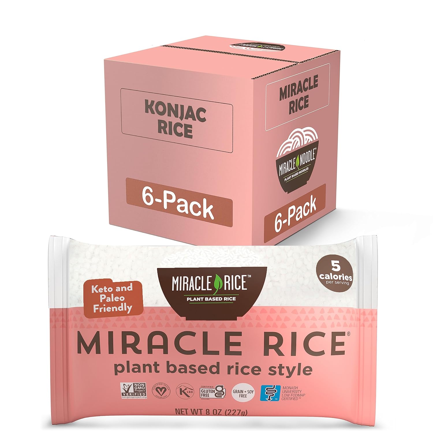 Miracle Noodle Ready to Eat Organic Spaghetti Pasta, 7 Oz (Pack of 6), Plant Based Shirataki Konjac Noodles, 5 Calories, 1g Net Carbs Per Serving, Keto, Gluten-Free