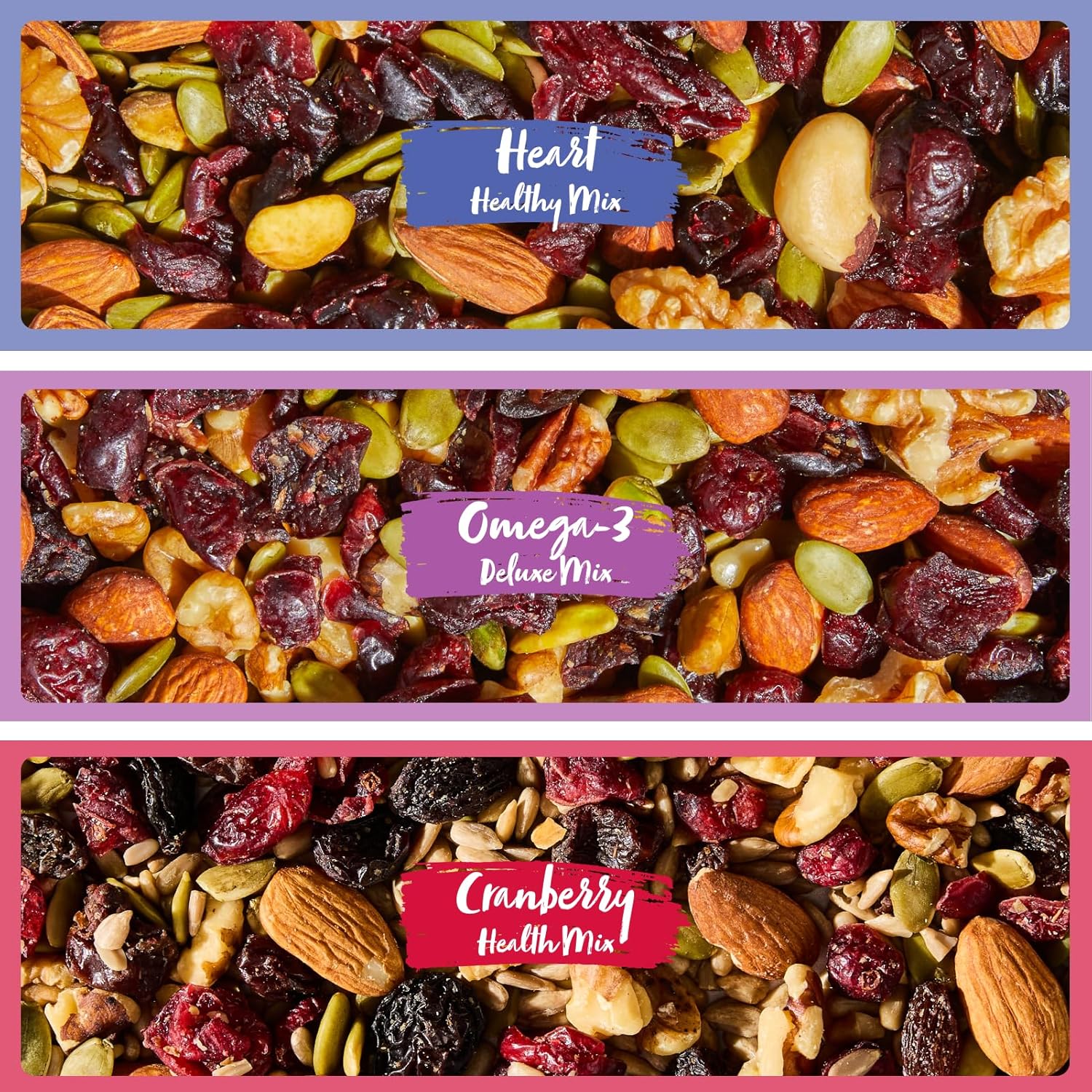 Nature's Garden Organic Trail Mix Snack Packs - Trail Mix Variety, Energy Boosting, Heart Healthy, Omega-3 Rich, Cranberries, Pumpkin Seeds, Individual Packs, Family - 1.2 Oz Bags (48 Individual Servings)