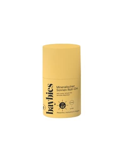 Baby Kinder Sonnenmilch LSF50+ | Mineralischer Sonnenmilch Roll-On für Gesicht & Körper | Sensitiv & Wasserfest | Zertifizierte Naturkosmetik | 45ml
