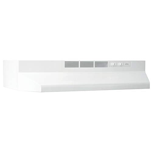Broan-NuTone 413001 Non-Ducted Ductless Range Hood with Lights Exhaust Fan for Under Cabinet, 30-Inch, White