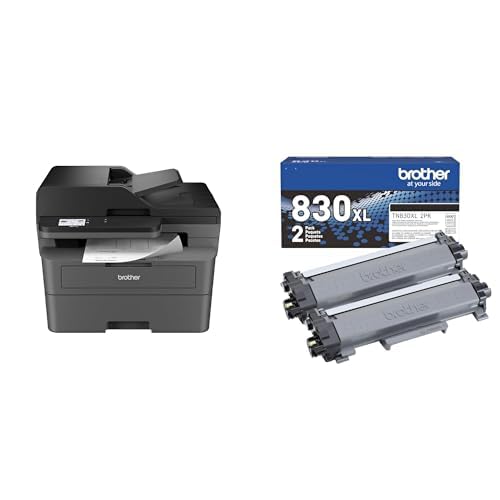 Brother MFC-L2820DW Wireless Compact Monochrome All-in-One Laser Printer with Copy, Scan and Fax, Duplex, Black & White | Includes Refresh Subscription Trial(1), Works with Alexa