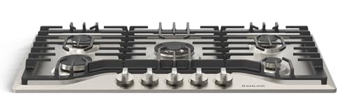 GASLAND 36 Inch Gas Cooktop, PRO GH2365SF 5 Italy Sealed Burner Propane Stovetop, NG/LPG Convertible Gas Cooktops, Plug-in with Thermocouple Protection, CSA Certified, Stainless Steel
