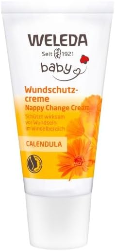 WELEDA Bio Baby Calendula Wundschutzcreme 75ml - Naturkosmetik Wundsalbe / Babycreme für den Schutz empfindlicher Baby Haut im Windelbereich. Hilft bei Rötungen, gereizter Haut und Wundsein