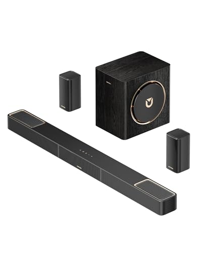 ULTIMEA Skywave X40 5.1.2ch Sound Bar for Smart TV w/Dolby Atmos, Wireless Surround Sound System for TV, 530W Soundbar with Wireless Subwoofer, GaN Amplifier, 4K HDR Pass-Through, HDMI eARC