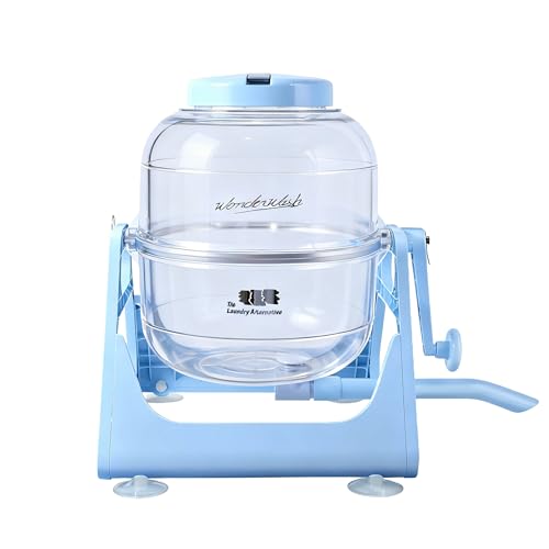 WonderWash Portable Washing Machine for Apartment & Tiny Spaces - Manual Hand Clothes Washer with Retro Design - Clean Laundry Anywhere with Our Countertop, Non-Electric, Small Washer (Transparent)