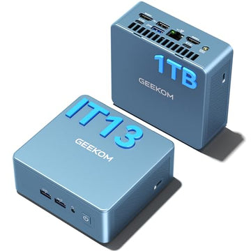 High Speed GEEKOM IT13 Mini PC 2026 with 13th Gen Intel i5-13600H |1TB SSD | 16GB RAM | Windows 11 Pro | 2 X USB4.0(40Gbps) | Quad Display| WiFi 6E |SD Slot | Intel NUC13 Replacement Desktop Computers