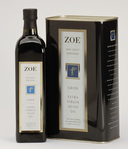 ZOE Diva Select Koroneiki Greek Extra Virgin Olive Oil 3 L (101.4 fl oz) Tin | Cold Pressed, 100% Koroneiki Olives, Imported