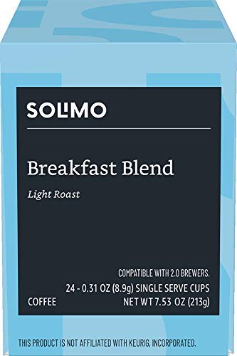 Amazon Brand - Solimo Dark Roast Coffee Pods, Compatible with Keurig 2.0 K-Cup Brewers, 100 Count (Pack of 1)