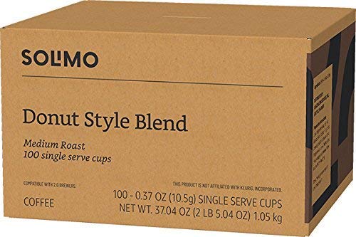 Amazon Brand - Solimo Dark Roast Coffee Pods, Compatible with Keurig 2.0 K-Cup Brewers, 100 Count (Pack of 1)