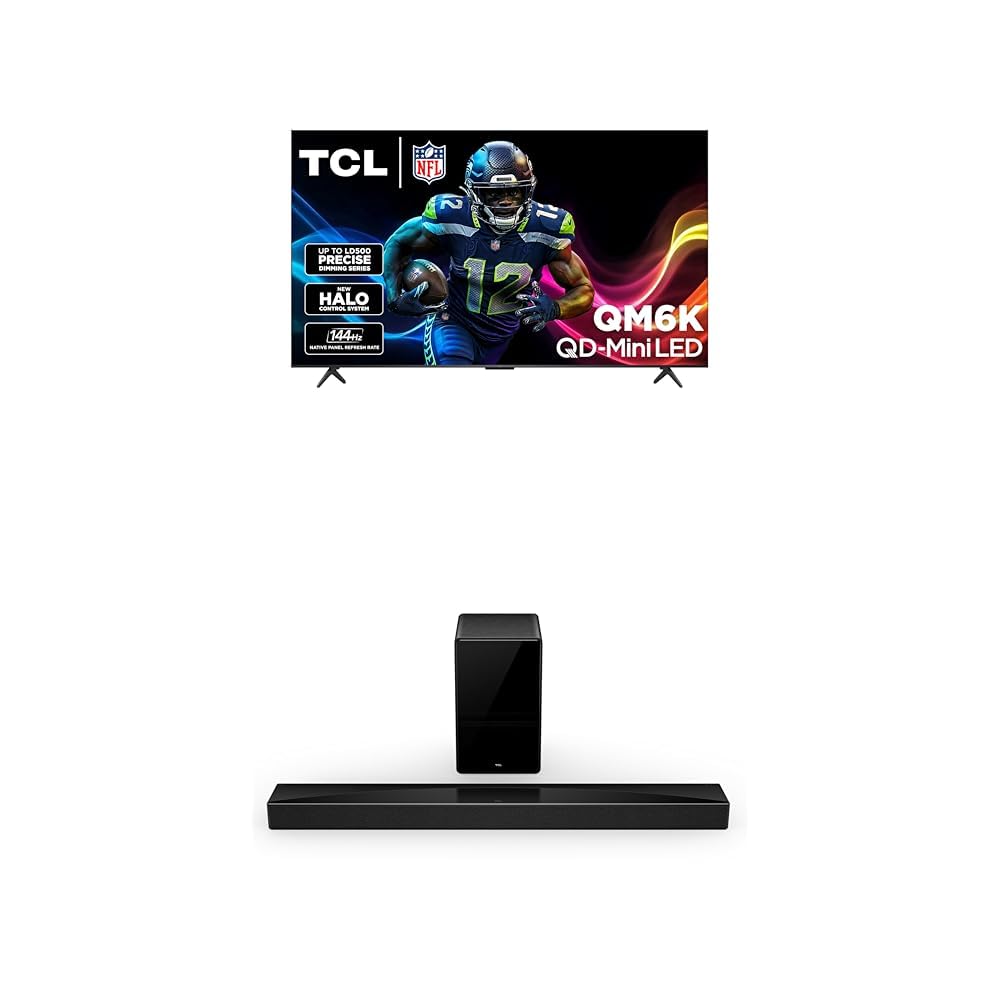 TCL 55 Inch Class QM6K Series | Mini LED QLED 4K HDR | 55QM6K, 2025 Model | 120HZ-144HZ High Brightness Smart Google TV Dolby Atmos Onkyo Audio | Voice Remote Alexa Gaming Streaming Television