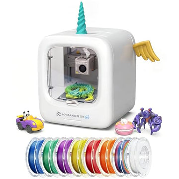 AOSEED 3D Printer for Kids, Fully Assembled AI 3D Printer with 8,000+ Models & 17+ Modules, 400mm/s High Speed, Leveling Free, STEM Toy Gift with 8 PLA Filaments for Home & School, X-Maker Joy AI+