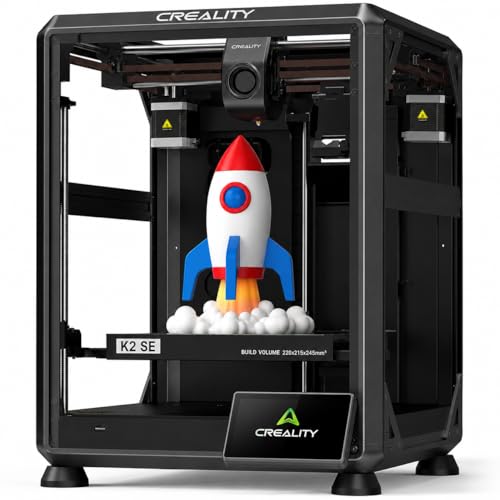 Creality K2 SE 3D Printer, Support Multicolor Printing Needs CFS, 500mm/s High-Speed Printing, Auto Leveling, Vibration Control, Compact Desktop Upgrate 3D Printer, Print Size 220x215x245mm