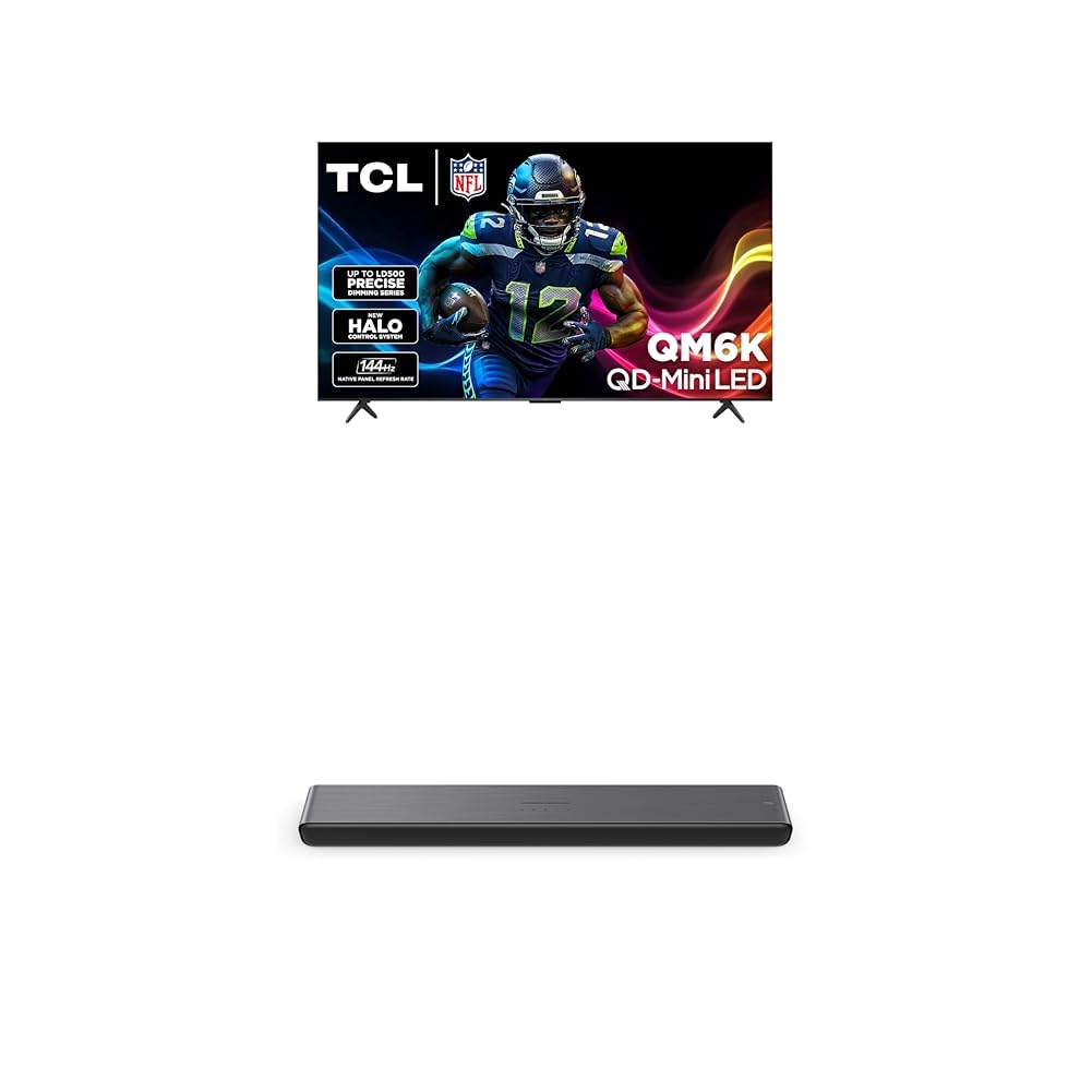 TCL 55 Inch Class QM6K Series | Mini LED QLED 4K HDR | 55QM6K, 2025 Model | 120HZ-144HZ High Brightness Smart Google TV Dolby Atmos Onkyo Audio | Voice Remote Alexa Gaming Streaming Television