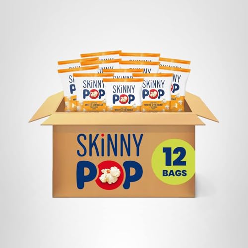 SkinnyPop Popcorn, Original, Whole Grain, Dairy-Free Snack, 0.65oz Bags (30ct)