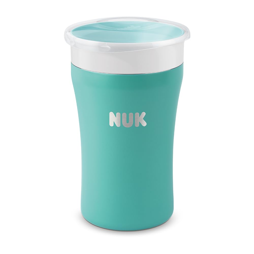 NUK Magic Cup Trinklernbecher | 8+ Monate | 230 ml | auslaufsicherer 360°-Trinkrand | BPA-frei | blauer Igel