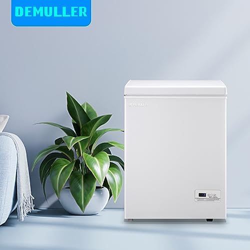 Mini Chest Freezer Compact Deep Freezing Machine with Electronic Temperature Control (Accurate to 1 ℉) Freestanding Small Freezer with 2 Removable Storage Baskets Black