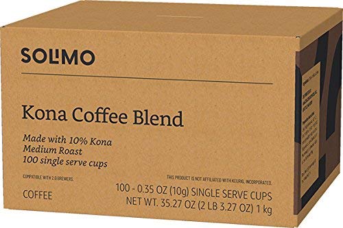 Amazon Brand - Solimo Dark Roast Coffee Pods, Compatible with Keurig 2.0 K-Cup Brewers, 100 Count (Pack of 1)