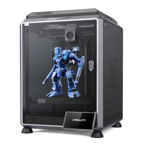 Creality K1C 3D Printer, 3D Printers with 600mm/s Fast Printing Speed, Support Carbon Fiber Filament 300℃ High-Temp Print, Auto Leveling and Clog-Free Direct Extruder 8.66x8.66x9.84 inch
