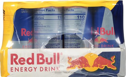 Red Bull Energy Drink with 80mg Caffeine plus Taurine & B Vitamins, 8.4 Fl Oz, 6 Packs of 4 Cans (Pack of 24)