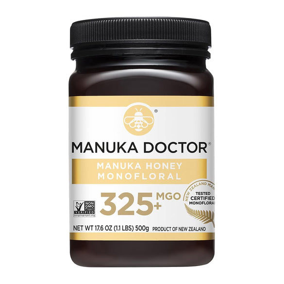Manuka Doctor - MGO 525+ Manuka Honey Monofloral, 100% Pure New Zealand Honey. Certified. Guaranteed. Raw. Non-GMO (8.75 oz)