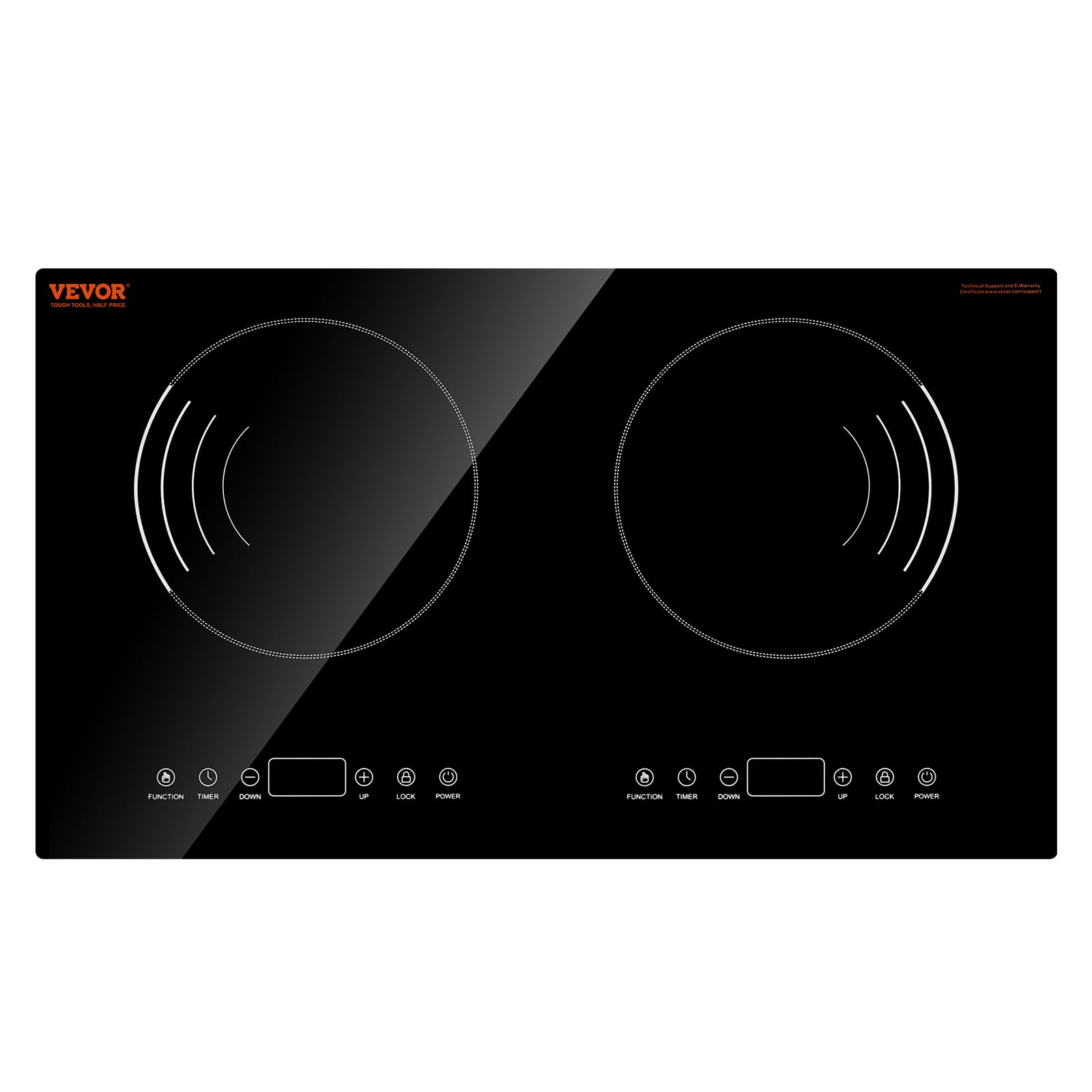 VEVOR Built-in Induction Electric Stove Top 30 Inch,5 Burners Electric Cooktop,9 Power Levels & Sensor Touch Control,Easy to Clean Ceramic Glass Surface,Child Safety Lock,240V