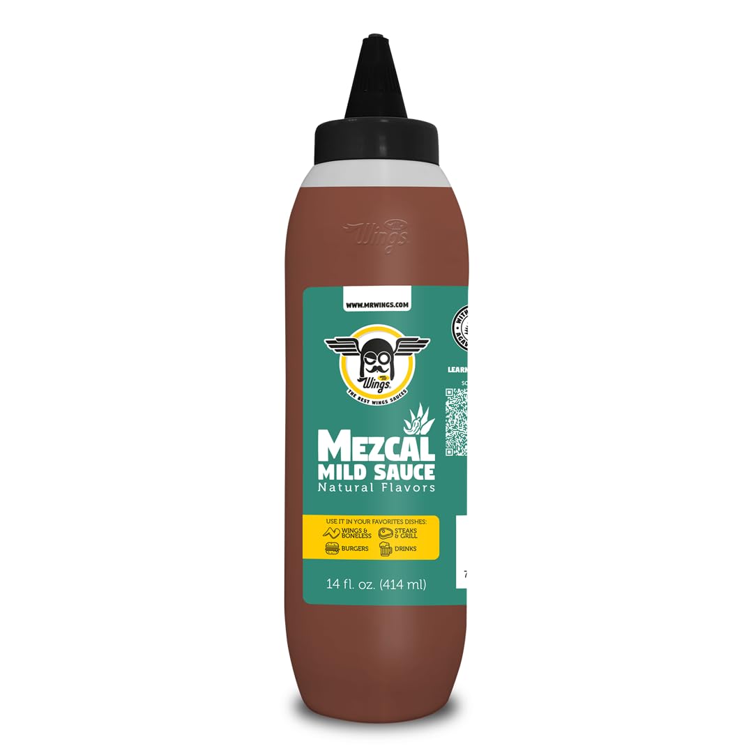 Mr. Wings Sweet Mango Mild Sauce 1 Gallon (128 Fl Oz). Sweet and spicy delight, perfect for boneless chicken, fries, drinks, and your favorite snacks. Large bulk sauce.