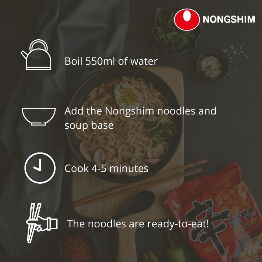 Nongshim - Instant Nudeln Shin Ramyun - Multipack (20 X 120 GR) - Produktdesign kann abweichen