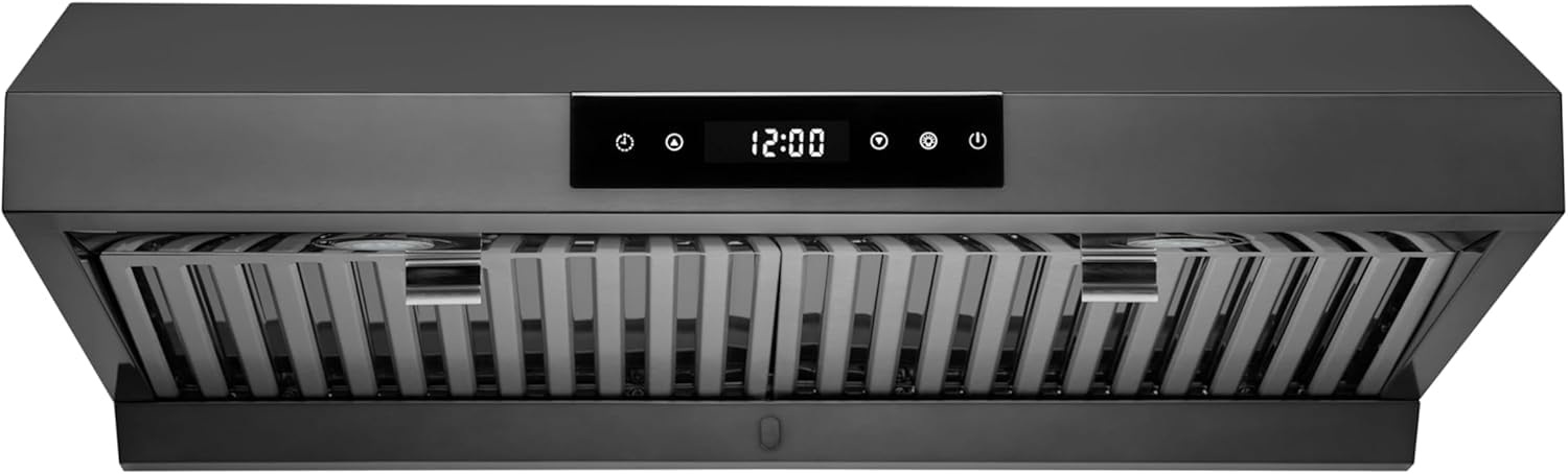 Hauslane Range Hood 30 Inch - Ducted Under Cabinet Range Hood 30" Stainless Steel Kitchen Hood, 6 Speed Vent Hood 30 Inches, Stove Vent Hood for Kitchen, Vent Hoods 30 Inch with LED - Chef Series PS18