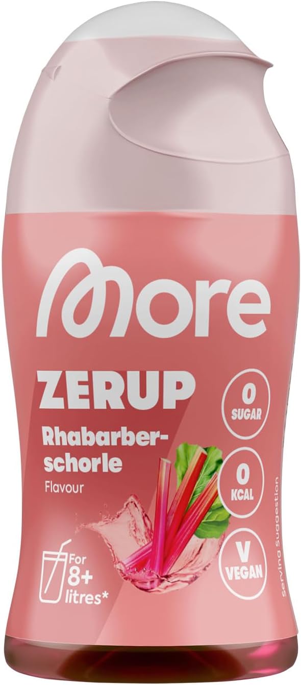 MORE Zerup, Peach Iced Tea, 65 ml, für bis zu 8 l Fertiggetränk, zuckerfreier Sirup mit u.a. echten Fruchtextrakten, vegan, zero Kalorien - made in Germany