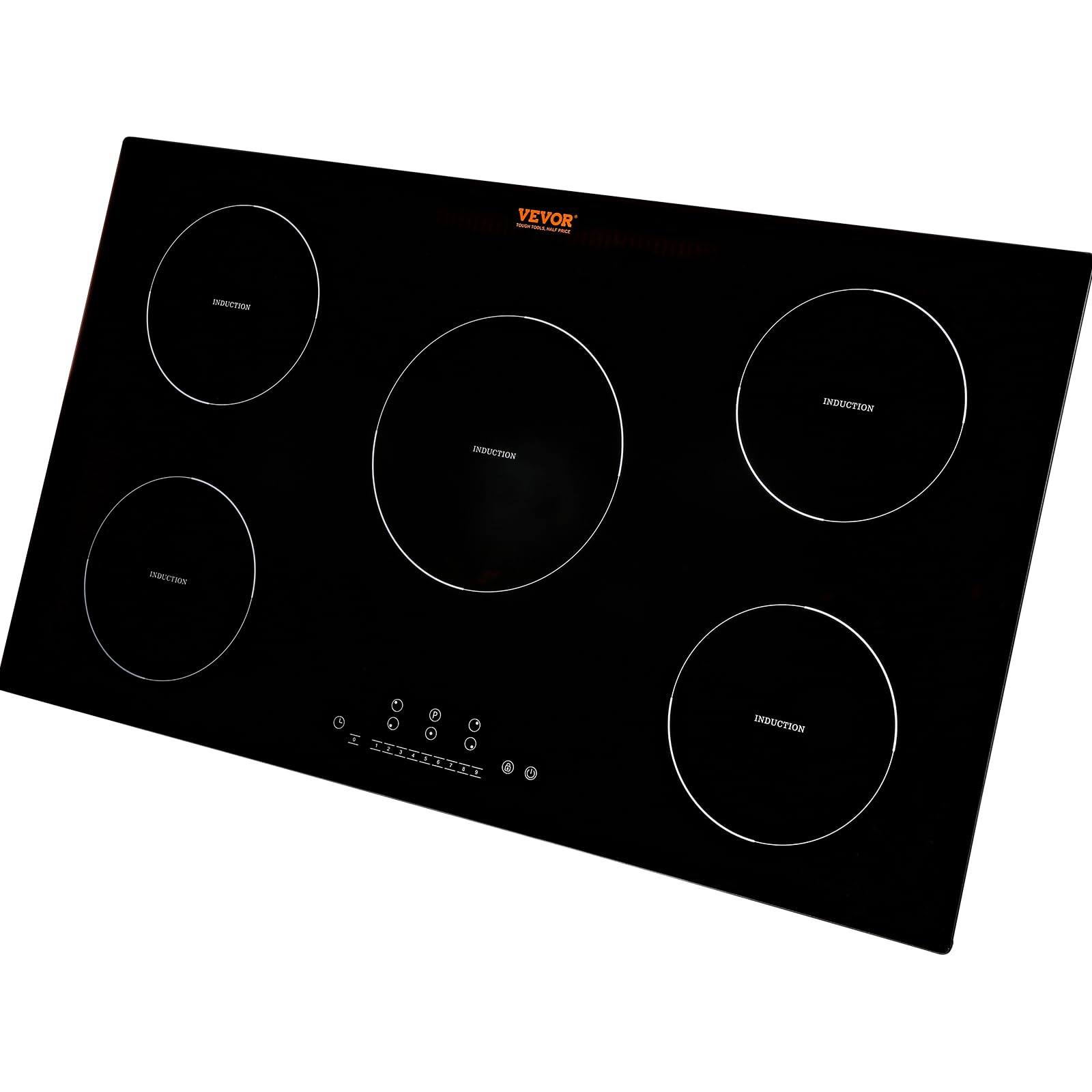 VEVOR Built-in Induction Electric Stove Top 30 Inch,5 Burners Electric Cooktop,9 Power Levels & Sensor Touch Control,Easy to Clean Ceramic Glass Surface,Child Safety Lock,240V