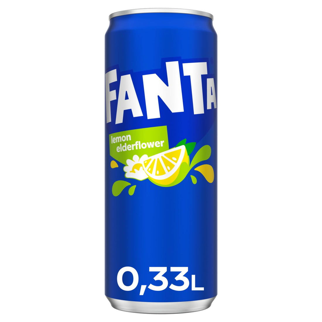Fanta Lemon & Elderflower - Mischung aus Zitrone und sommerlicher Holunderblüte - mit intensivem Fruchtgeschmack - prickelndes Erfrischungsgetränk in Einweg Dosen (24 x 330 ml)