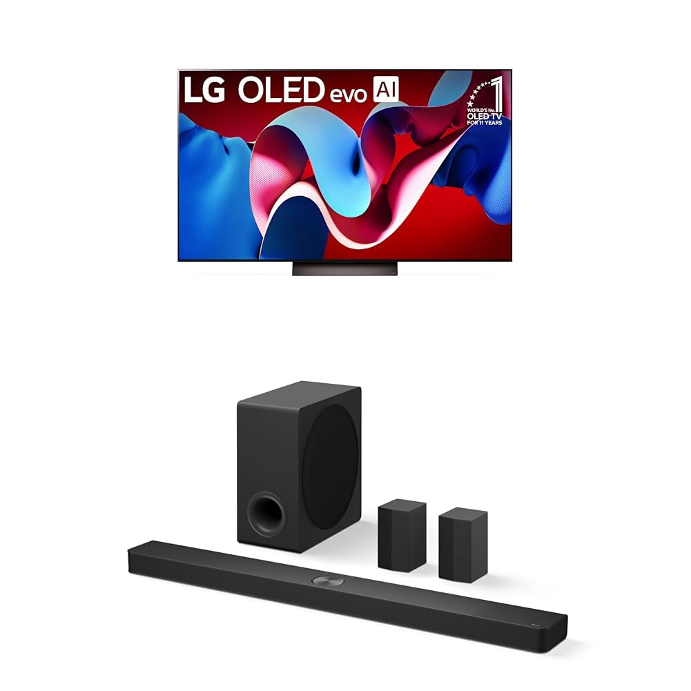 LG 42-Inch Class OLED evo C4 Series Smart TV 4K Processor Flat Screen with Magic Remote AI-Powered with Alexa Built-in (OLED42C4PUA, 2024)