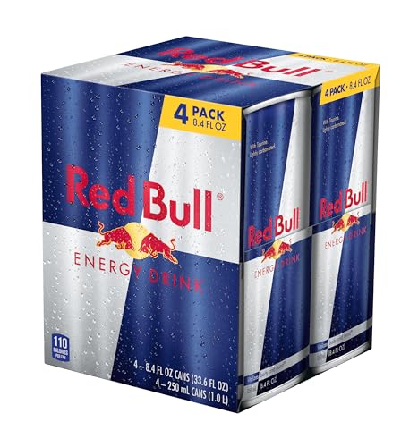 Red Bull Energy Drink with 80mg Caffeine plus Taurine & B Vitamins, 8.4 Fl Oz, 6 Packs of 4 Cans (Pack of 24)