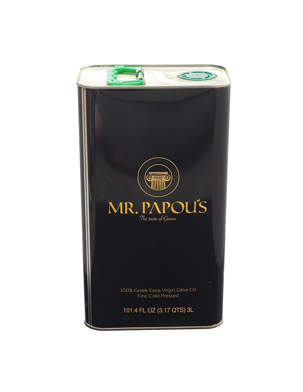 Mr. Papou's | Extra Virgin Olive Oil | First Cold Pressed | Family Owned | Harvested in Greece | 3 Liter - 101.4 fl oz (3 Liter)