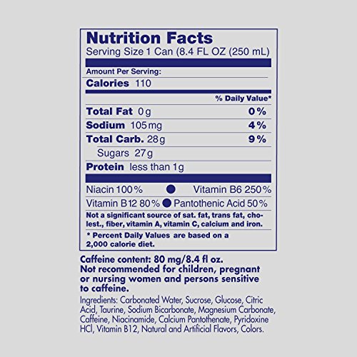 Red Bull Energy Drink with 80mg Caffeine plus Taurine & B Vitamins, 8.4 Fl Oz, 6 Packs of 4 Cans (Pack of 24)