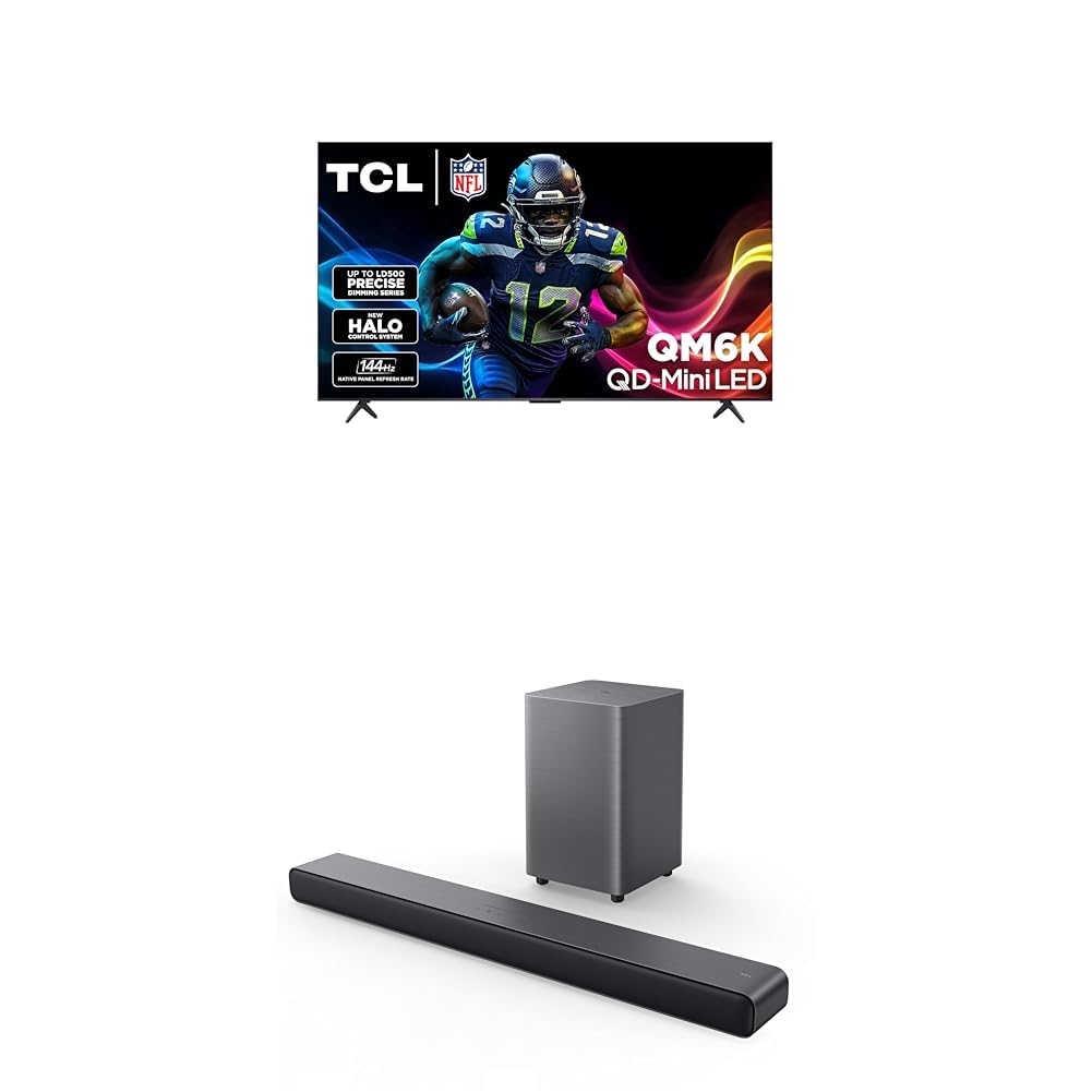 TCL 55 Inch Class QM6K Series | Mini LED QLED 4K HDR | 55QM6K, 2025 Model | 120HZ-144HZ High Brightness Smart Google TV Dolby Atmos Onkyo Audio | Voice Remote Alexa Gaming Streaming Television