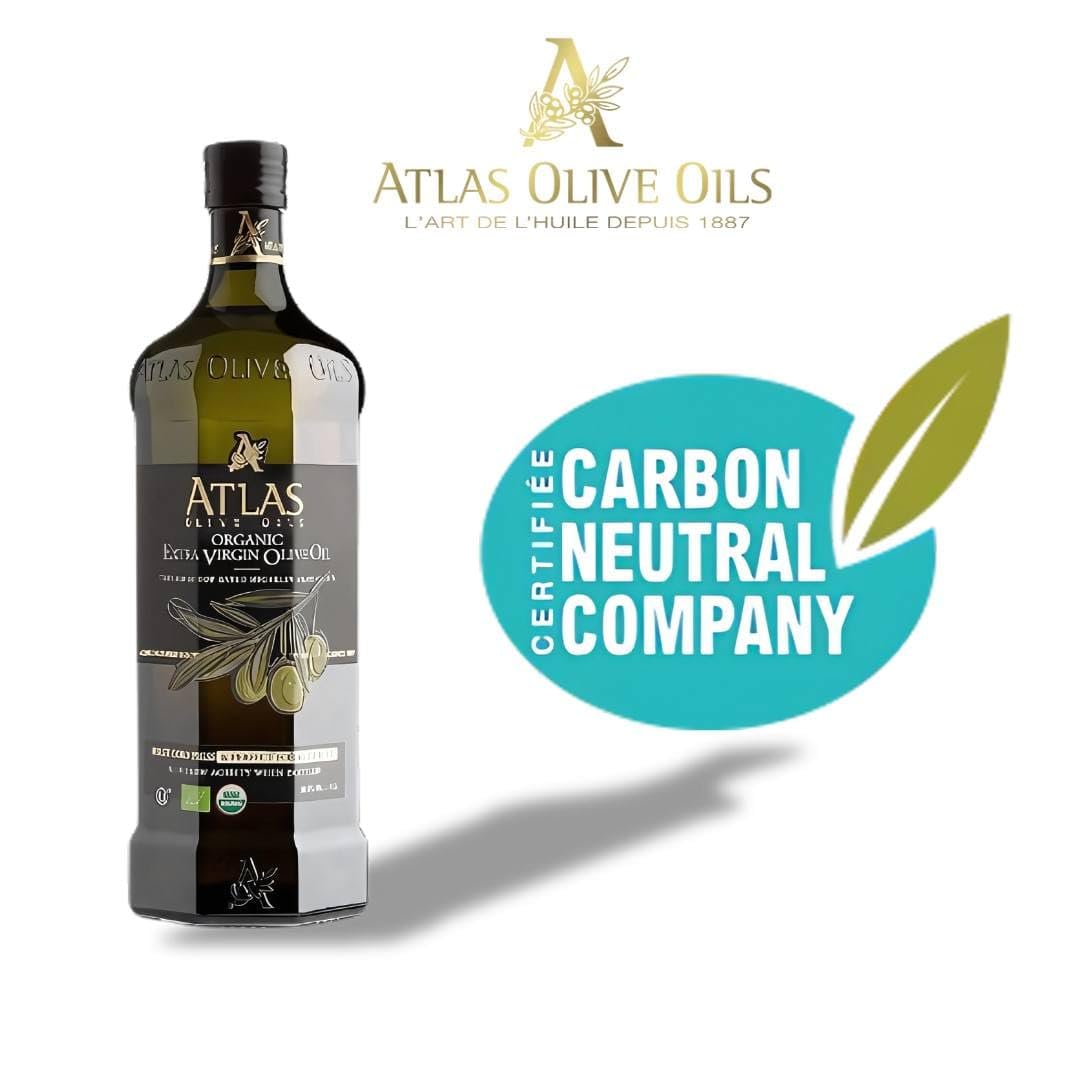 Atlas 1 LT Cold Press Extra Virgin Olive Oil with Polyphenols from Morocco | Newly Harvested Unprocessed from a Single Family Farm | Moroccan Organic EVOO Trusted by Award-Winning Chefs