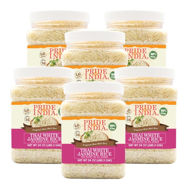 Pride Of India - Extra Long Indian Basmati Rice, Naturally Aged Aromatic Grain, 3 lbs Jar