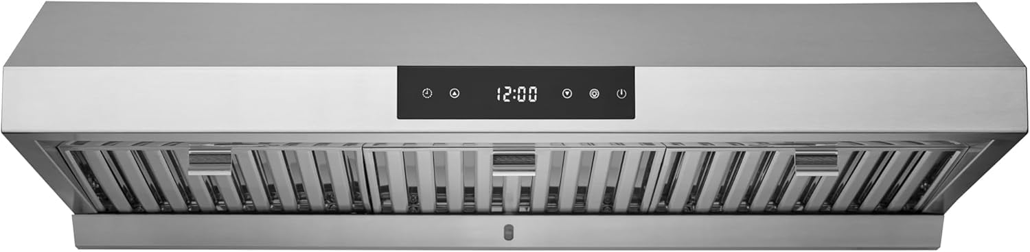 Hauslane Range Hood 30 Inch - Ducted Under Cabinet Range Hood 30" Stainless Steel Kitchen Hood, 6 Speed Vent Hood 30 Inches, Stove Vent Hood for Kitchen, Vent Hoods 30 Inch with LED - Chef Series PS18