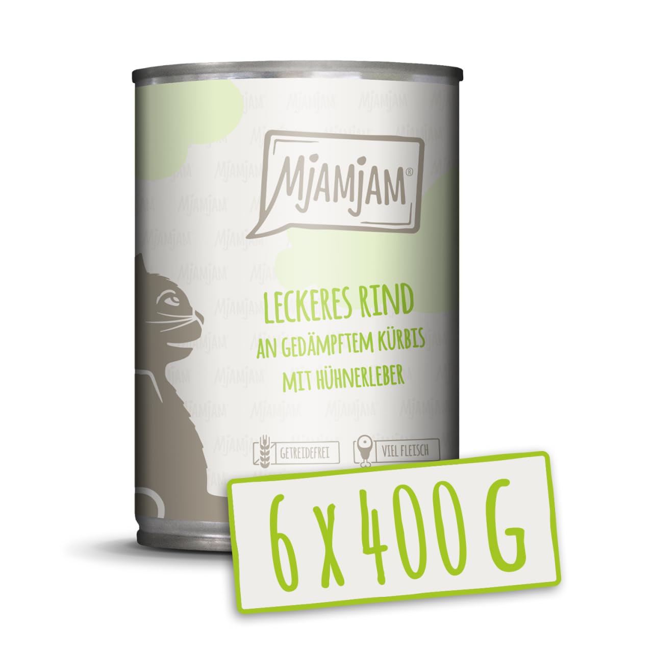 MjAMjAM - Premium Nassfutter für Katzen - saftiges Huhn an leckeren Möhrchen, 6er Pack (6 x 400 g), getreidefrei mit extra viel Fleisch