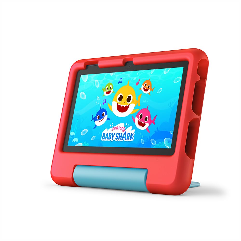 Amazon Fire 7 Kids tablet (newest model) ages 3-7. Top-selling 7" kids tablet on Amazon. Includes ad-free and exclusive content, easy parental controls, 10-hr battery, 16 GB, Purple