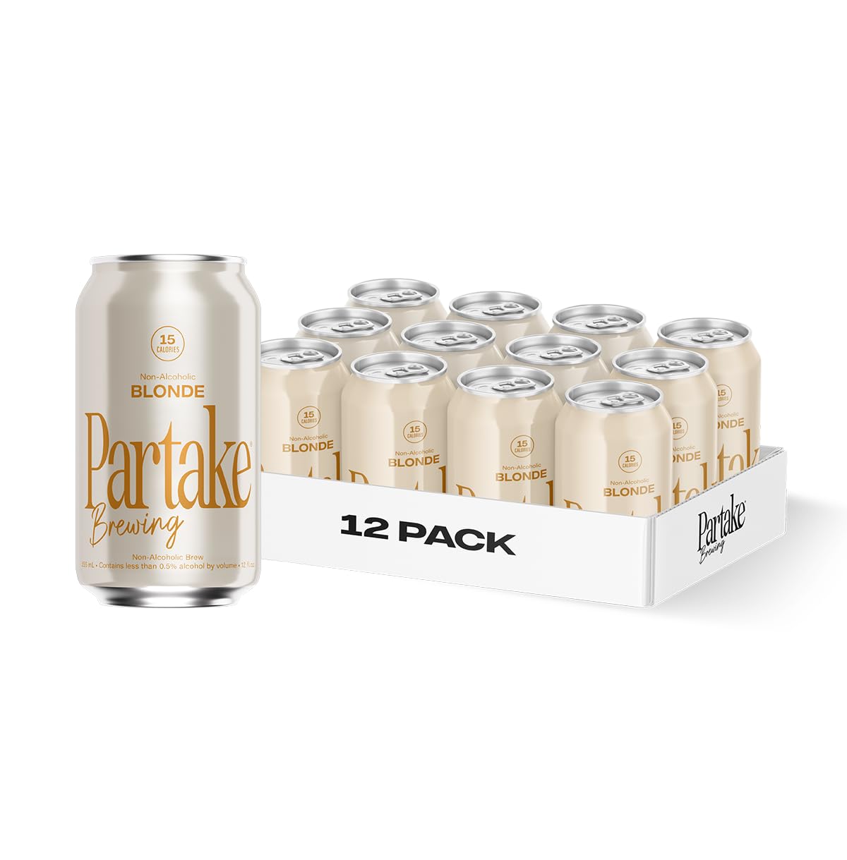 Partake Brewing Craft Non-Alcoholic Beer, IPA 12 Pack x 12 Fl Oz Cans - Low Calorie & Carb, No Sugar, All-Natural Ingredients - Award-Winning Taste, Non-Alcoholic Beer Without the Empty Calories